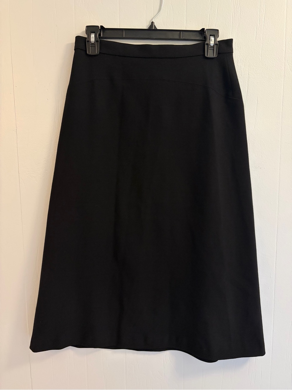 Weekend Max Mara Wool Skirt Size 4 Black A-Line Midi Italy Zip Career